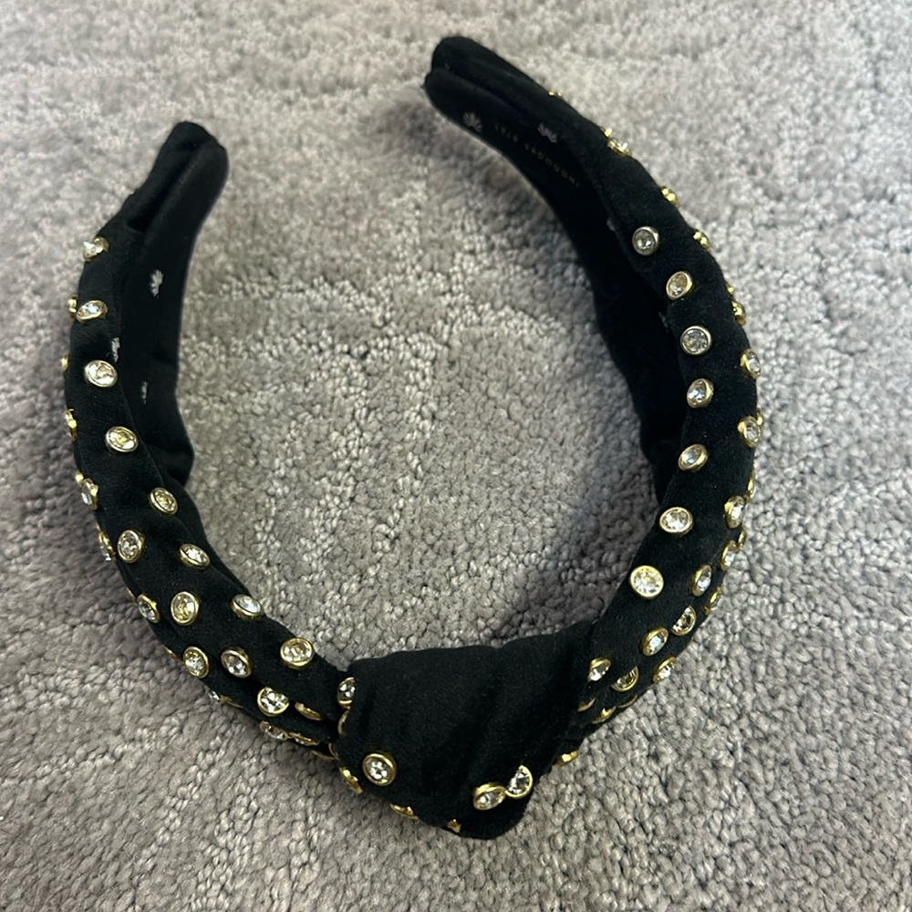 Lele Sadoughi Black Crystal Headband